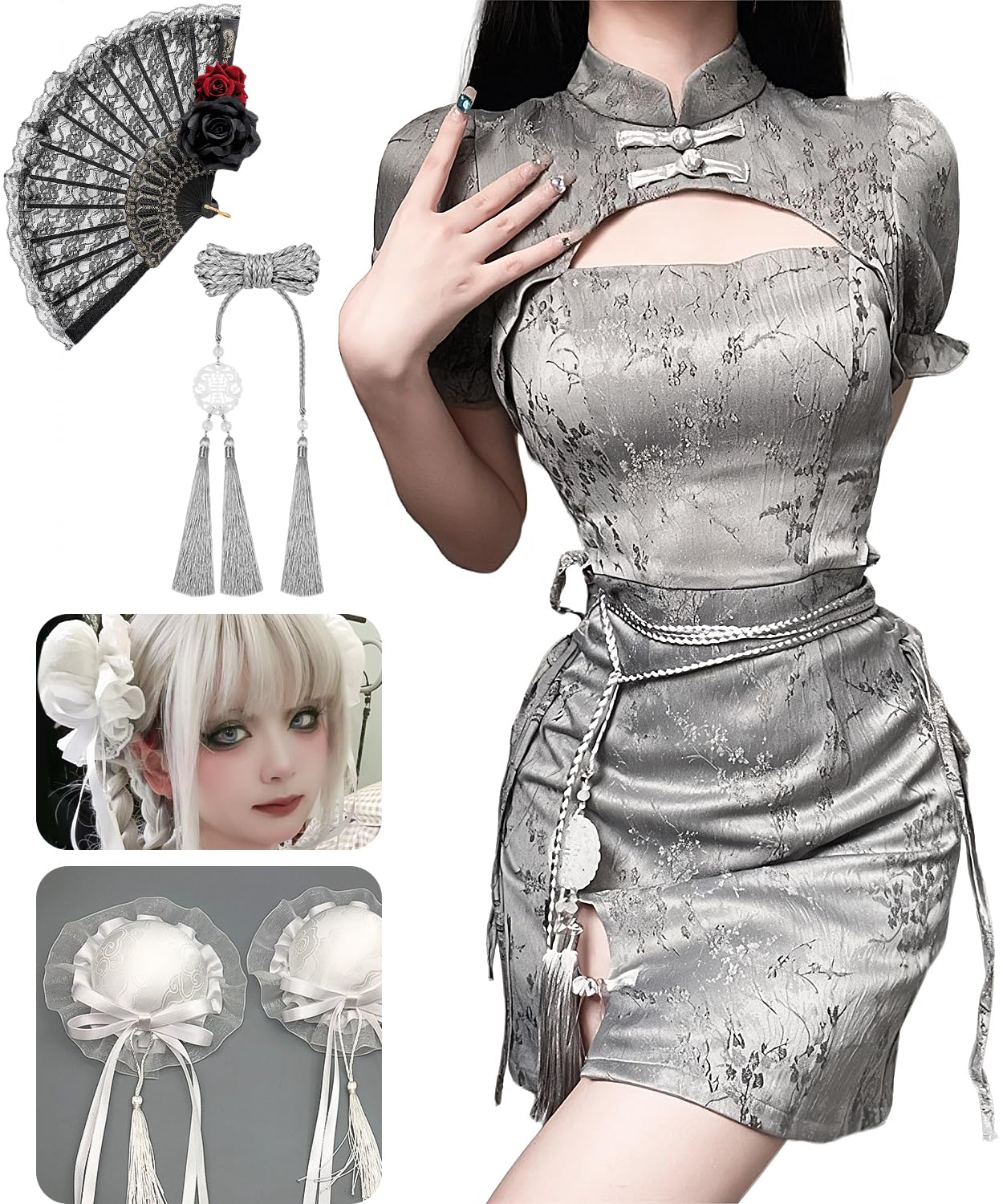 

[JIURUN] Китайское платье, Косплей, Накидка на пучок, Одежда горничной, Хэллоуин, Косплей, One Piece, Одежда, Костюм готической Лолиты, Платье-костюм Лолиты,