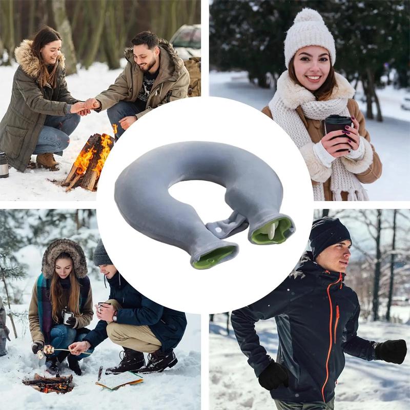 1PCU-Shaped Neck Hot Water Bag, Soft Plush Neck Heater, Hot Water Bag For Winter Warmth, Universal Hot And Cold Products