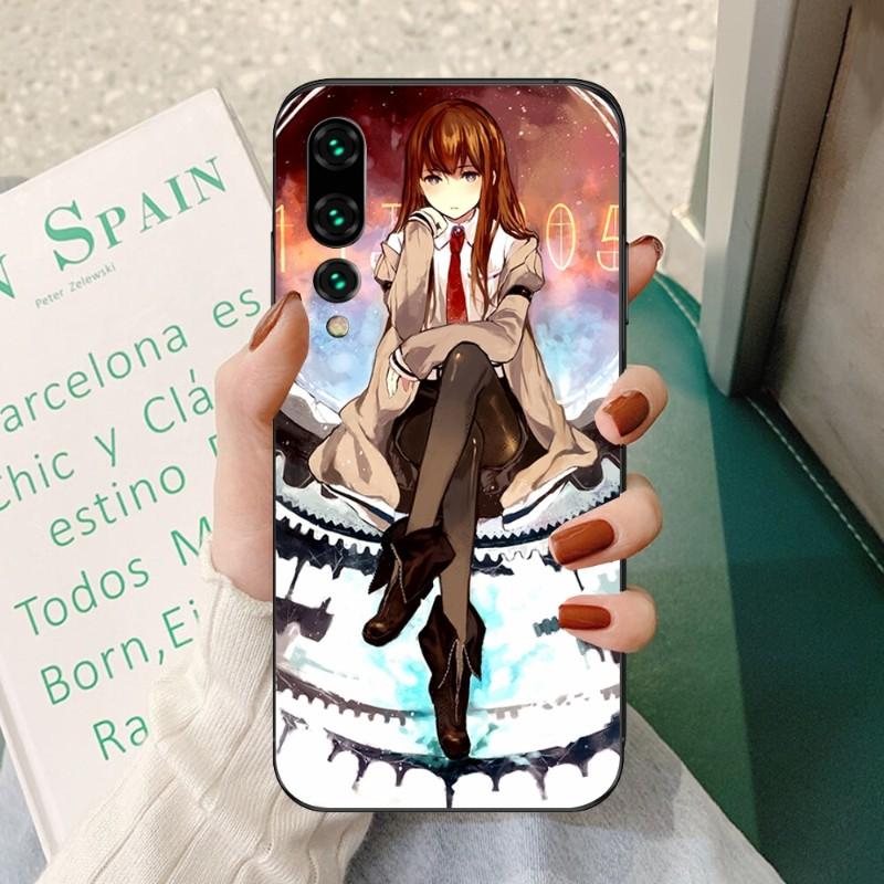 Steins Gate Anime-Telefonhülle für Huawei P50 P40 P30 Pro Lite P Smart 2021 2019 Magic 3, weiche schwarze Telefonabdeckung