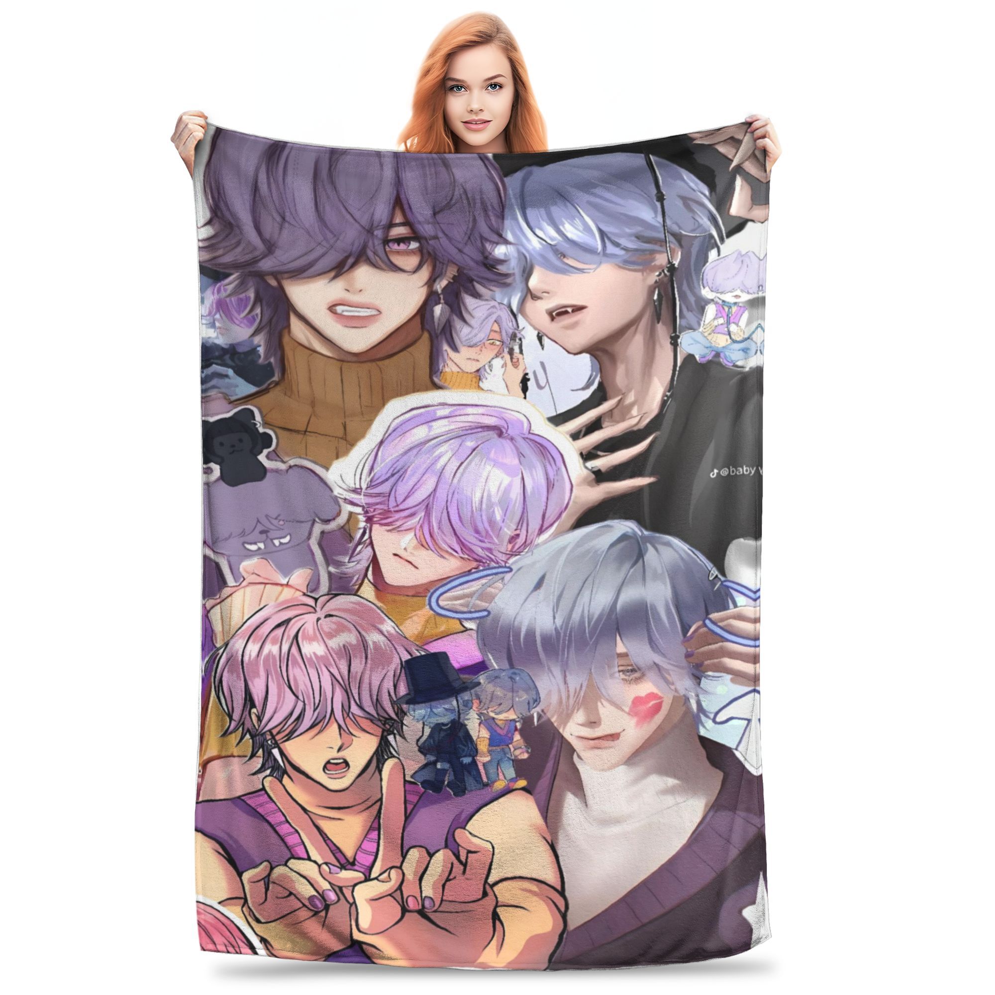 Anime Kpop Demon Hunters Mystery Saja Boys Blanket  Super Warm Plush Throw Blanket For Couch Bed Flannel Bedspread Bed Cover 30x40in