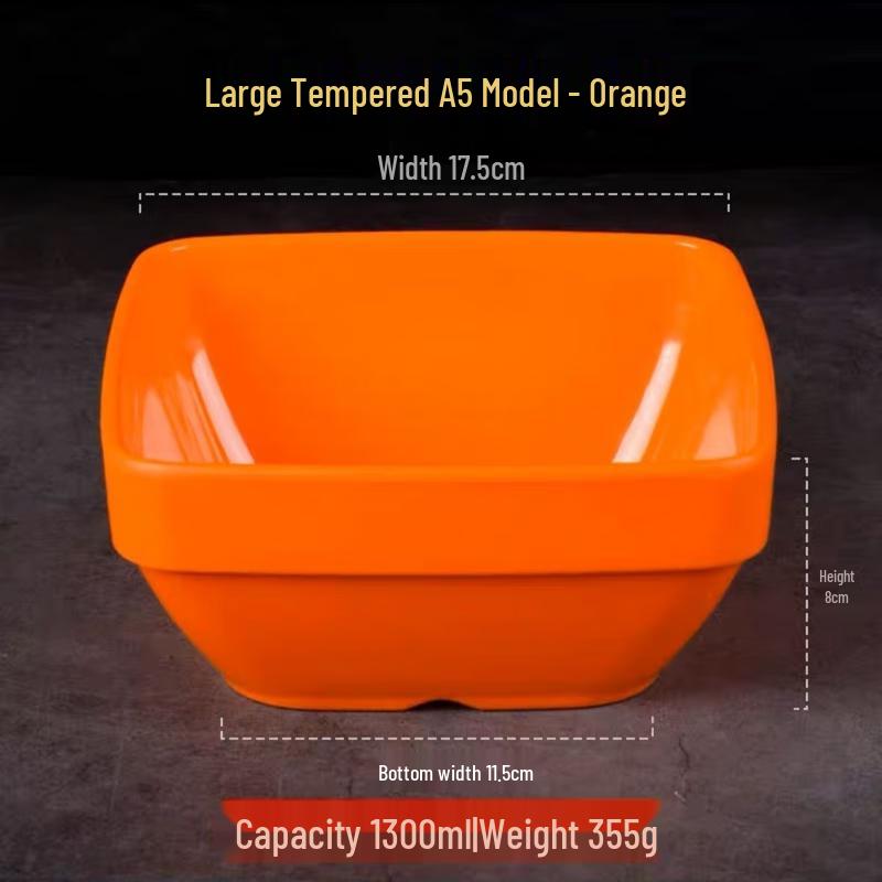 Commercial Square Melamine Noodle Soup Bowls (10-Pack)