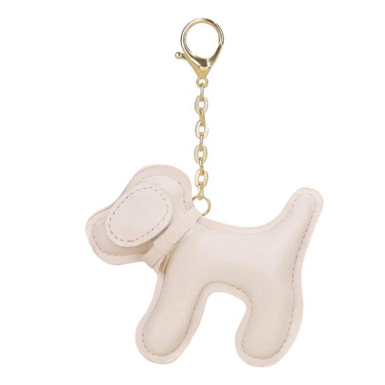 

Брелок-подвеска из искусственной кожи в форме щенка, сплошной цвет, сумка через плечо, школьный рюкзак, украшение, кулон из нержавеющей цепи, женская сумка для ювелирных изделий, подвески из металла Little Dog белый