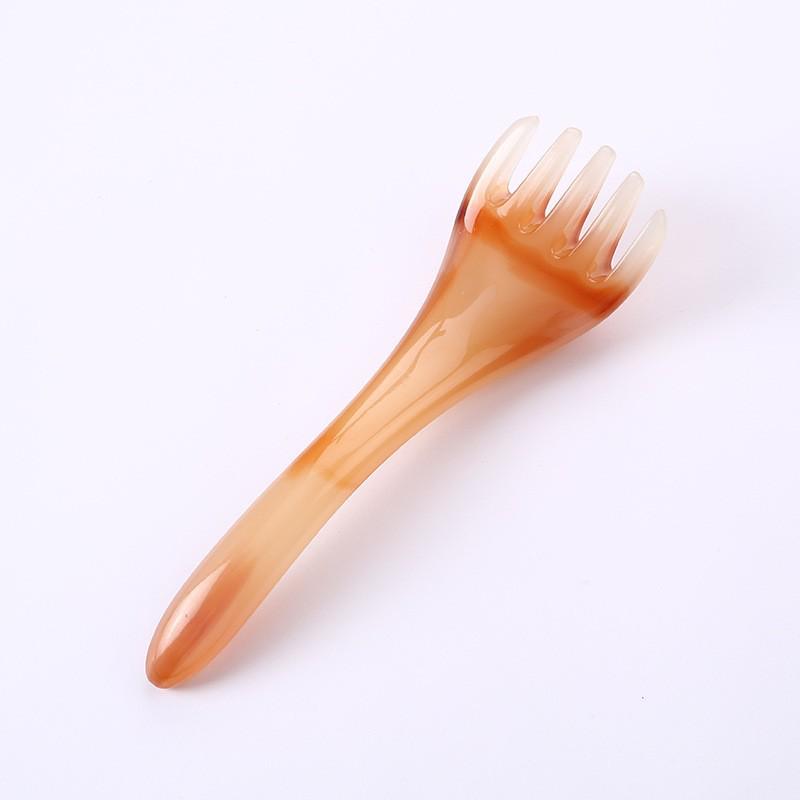Amber Five-Claw Massager: Full-Body Meridian Massage & Scalp Scraping Comb for Relaxation