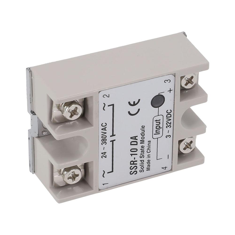 SSR-10DA Voltage Relay Single-phase Solid State Relay 10A DC-AC Relay 3-32V DC To 24-380V AC Plastic Shell Power Tool Parts