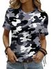 Camouflage T-Shirts Camo 3D Print Women's Casual Short Sleeve Round Neck