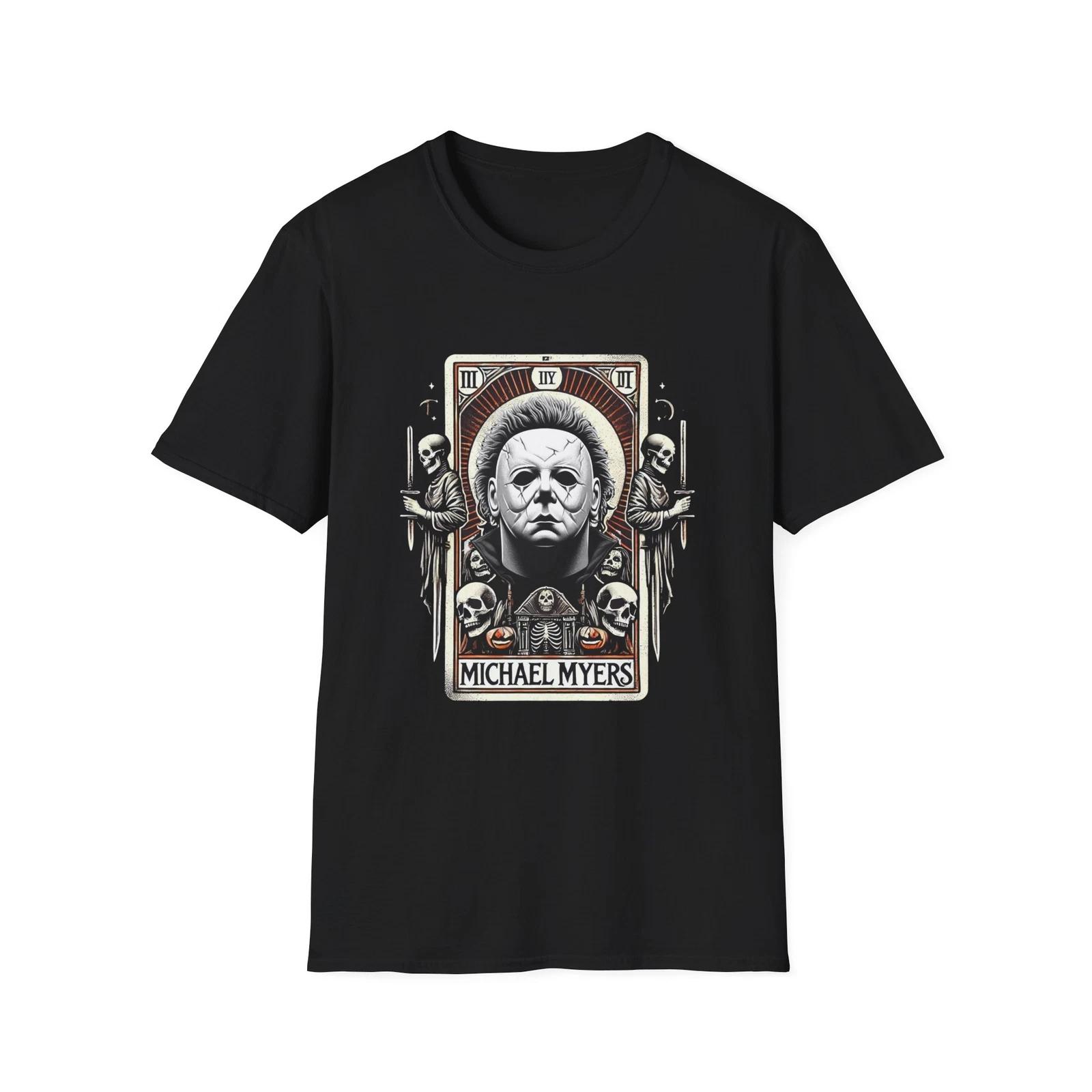 Michael Myers Tarot Card T-Shirt – Halloween Horror Slasher Tee XS
