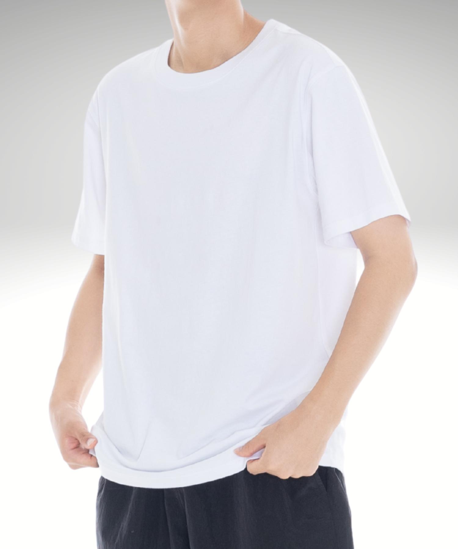 Elbibi Layered Crew Neck Basic T-Shirt [White] White/M