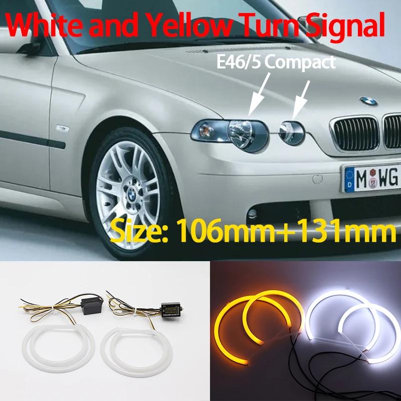 WHITE  LED Headlight Angel Demon Eyes Kit Angel Eyes Light For BMW 3 Series E46 Sedan Touring Wagon Coupe Compact 1998-2005