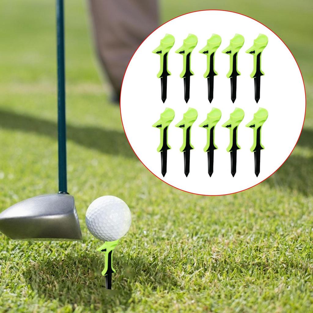 10 Pieces Golf Tees Accessories Training Wear Resistant Reusable Sturdy Equipment Golfing