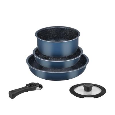 Pearl Metal Frying Pan and Pot Induction Marble Removable Metal Spatula Oven 20cm Frying 26cm Frying 18cm 18cm Glass and Dedicated Navy [Online