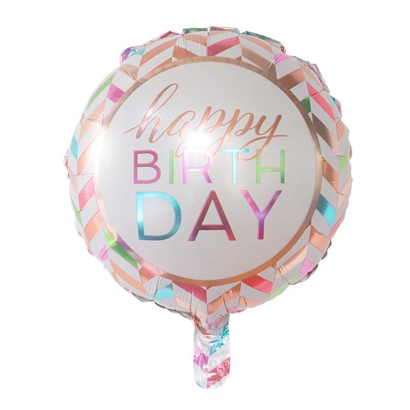 50Pcs/lot 18inch English Happy Birthday Aluminum Foil Balloon Round Helium Balloon Kids Birthday party decoration Air Golobs
