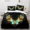 Copripiumino Farfalla Dorata Microfibra Letto Singolo Matrimoniale Queen King Set Biancheria da Letto Copripiumino Floreale Botanico Per Camera di Donne Ragazze