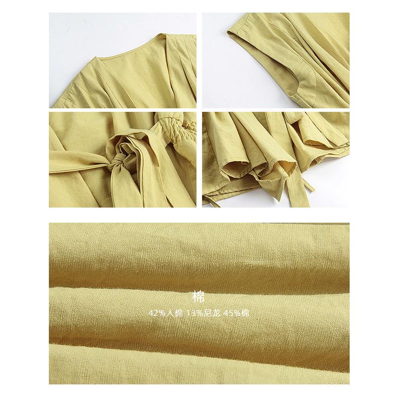 [] Design sense retro V-neck strap shirt women's summer new sleeveless pleated vest NC