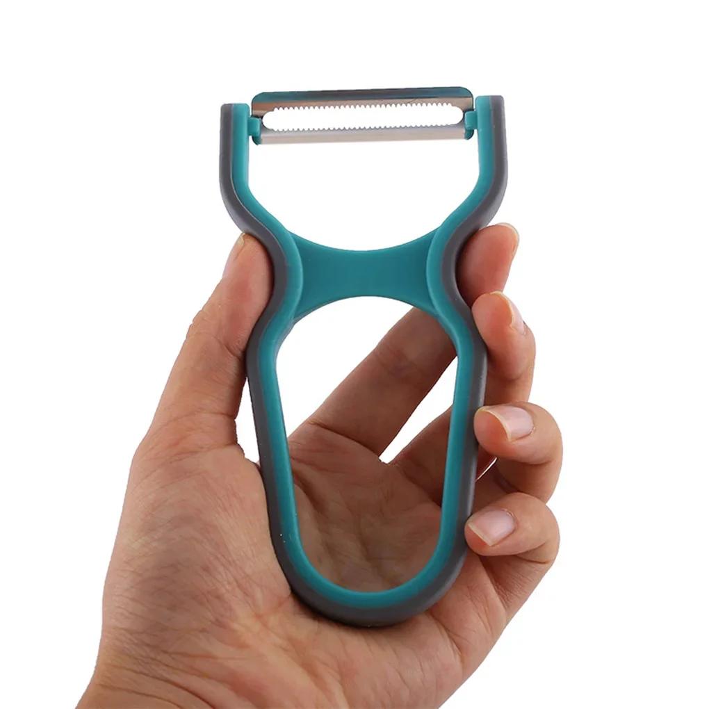 3pcs/set Peeler Stainless Steel Food Slicer Non-Slip Handle Manual Kitchen Peeling Tool Color Random Kitchen Accessories