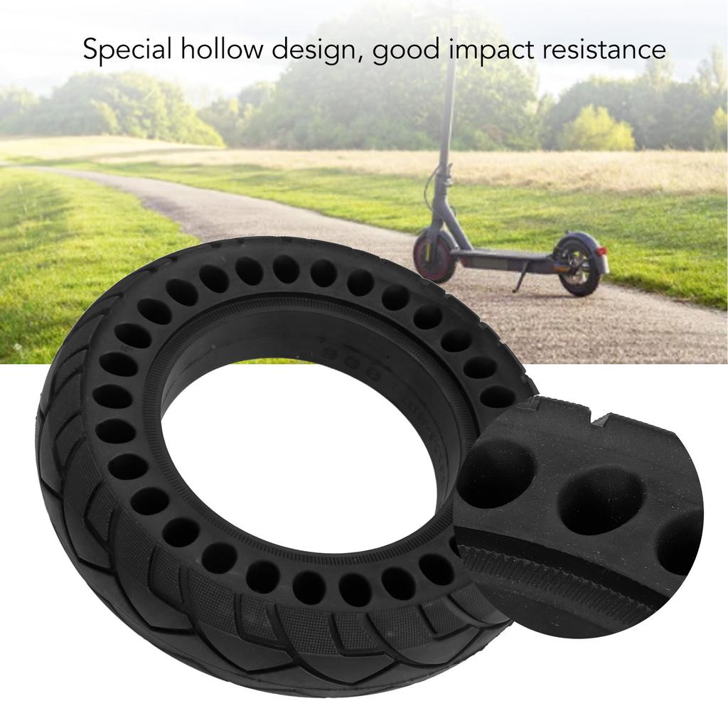 10x2.5 Rubber Tire Special Hollow Design Wear Resistance Solid Wheel Tire Replacement for Electric Scooter