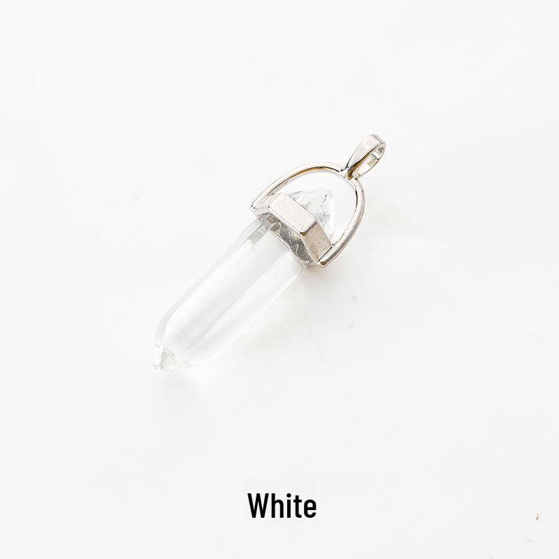 Hexagonal Column Diamond Bullet Pendant Necklace