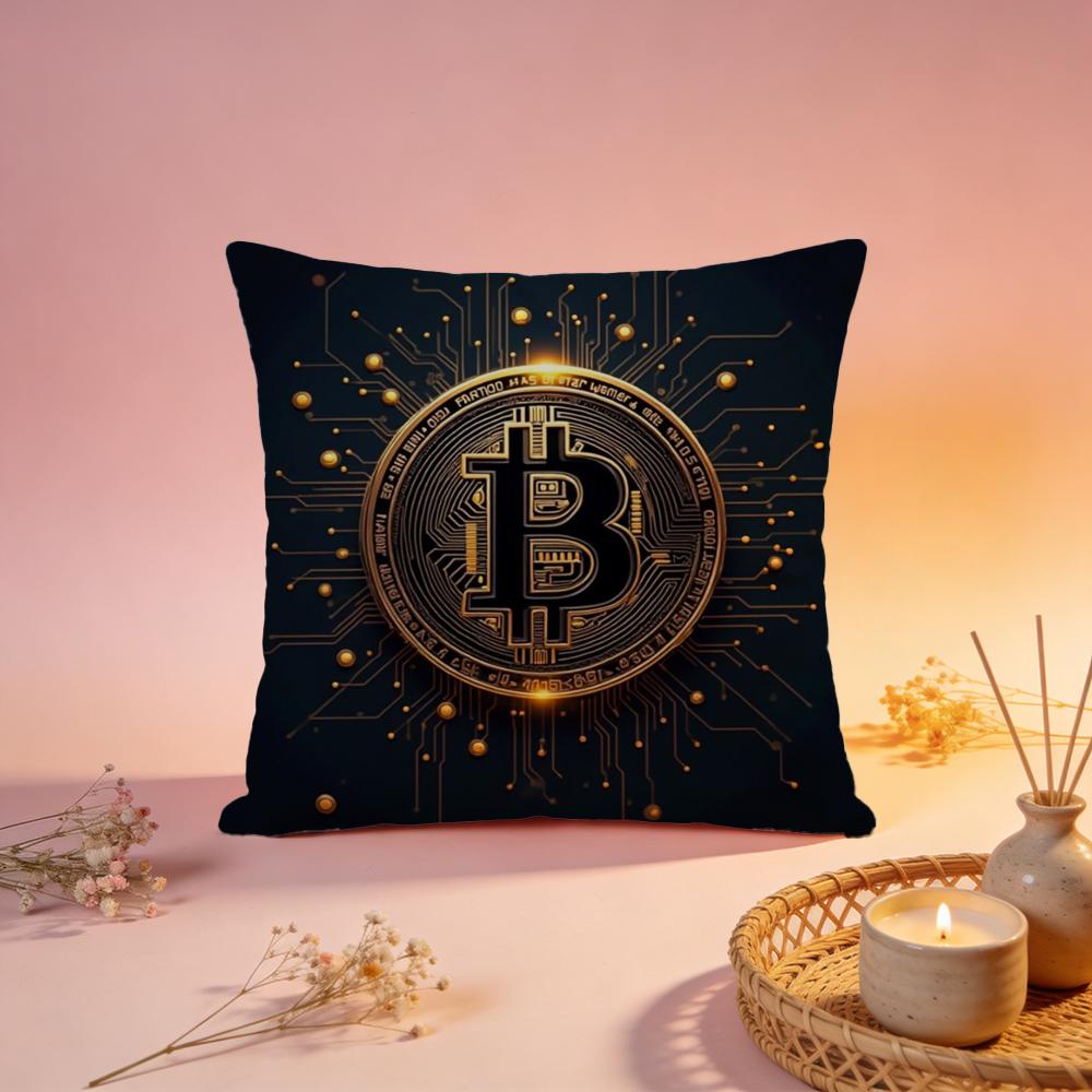 Stylish BBitcoinable Cushion Cover Comfortable Durable Pillow Cover MultiScene for Home Office Car Sofa
