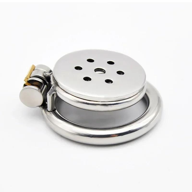 Manyjoy Stainless Steel Flat Chastity cage Urethral Sound Metal Penis Lock Ring Stretcher  Bondage Sadism Restraint Sex Toys