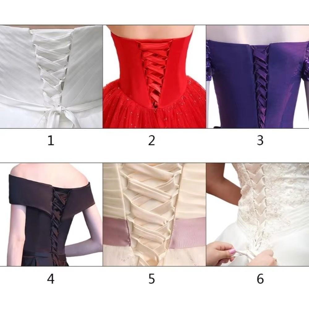 Ultra-Thin Gown Corset Tie Satin Lace-Up Ribbon Tie Bandage Rope Strap  For Bridal Evening Party