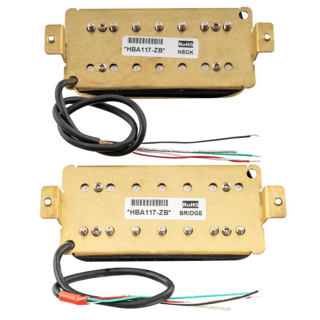 Artec HBA117 Alnico 5 Open-Type Humbucker Pickup Set for 7-String Electric Guitar, Zebra (Set of 2)