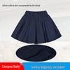 Girls' Black Pleated Cotton Skirt - Navy Blue School Uniform for Middle & Primary Students, Autumn Collection
