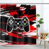 Boy Room Video Gamepad Printed Shower Curtain, Toilet Bathroom Bathtub Decorative Shower Curtain with 12 Hooks