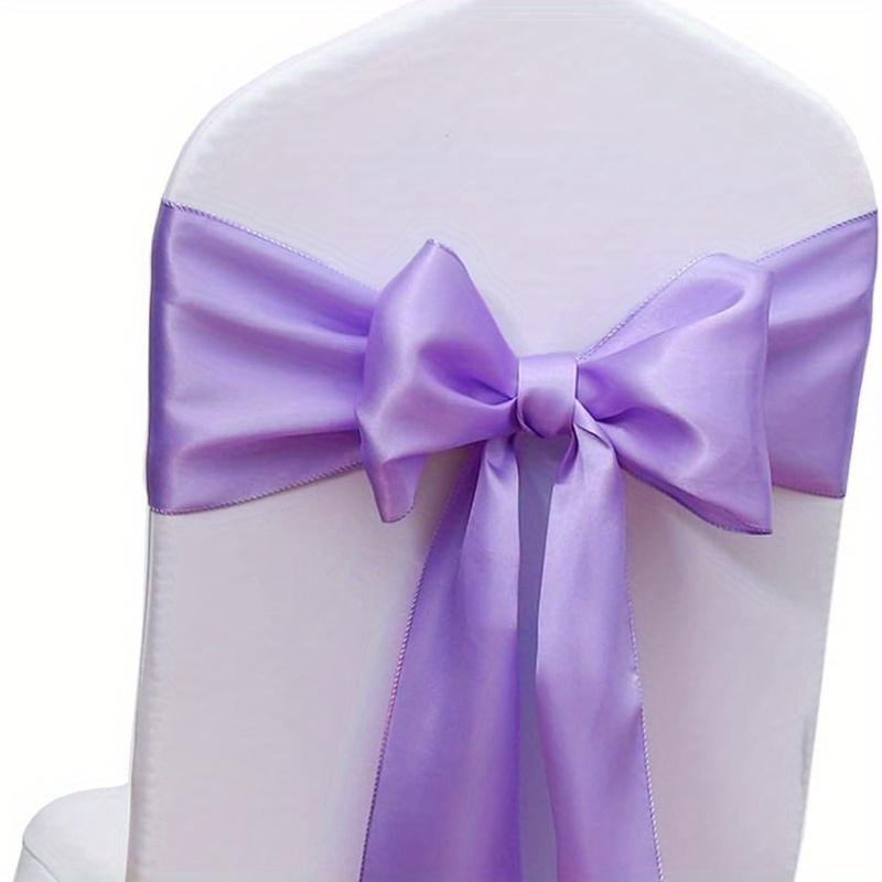 

5 штук/набор, Сатин, Лавандовый бант на спинку стула, Используется для украшения свадебных приемов, вечеринок по случаю дня рождения и празднований, Лавандовый бант на стул 5pcs фиолетовый
