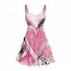 Women Plus Size Spaghetti Strap Off Shoulder Dress Swirl Tie Dye Star Patriotic Print Swing Dress