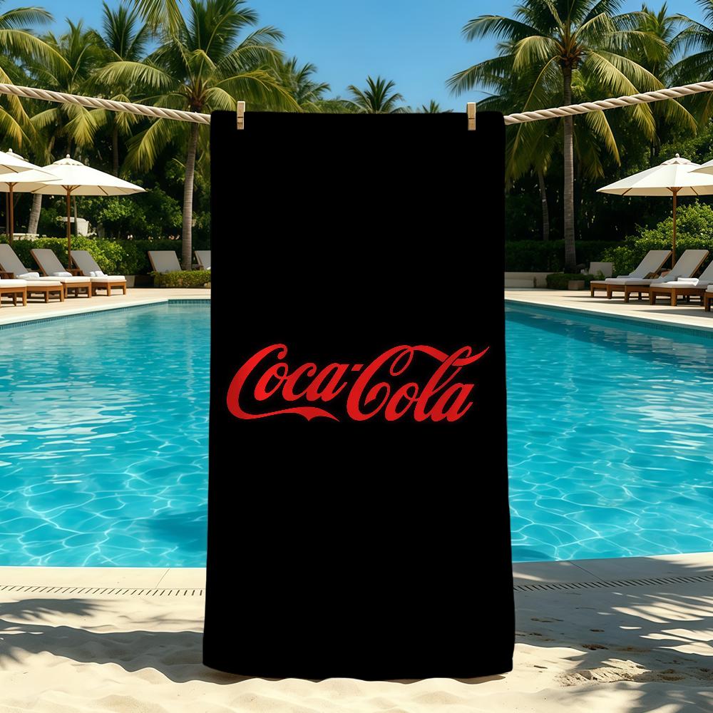C-Coca-Cola-ES Modny Ręcznik z Logo Na Kemping Plażę Super Chłonny Szybkoschnący Letni Ręcznik