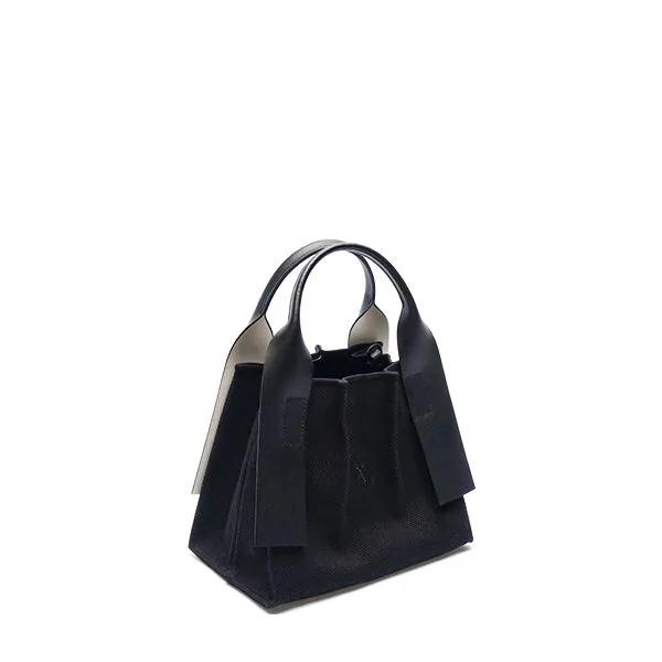 Lucky Pleats Canvas Tote XS Black_Black