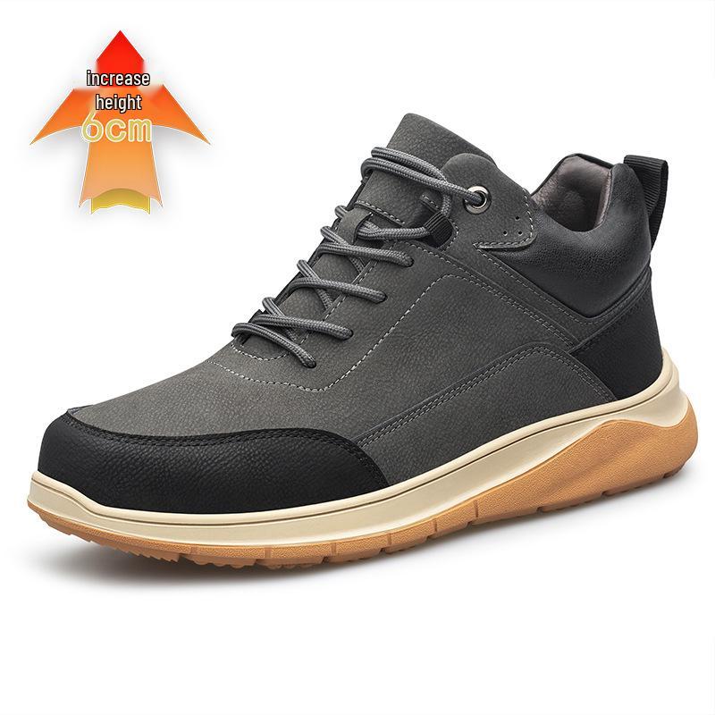 Men's Height-Boosting Casual Shoes, Breathable & Soft 6CM/8CM Sole, Wear-Resistant, Versatile Fashion Sneakers