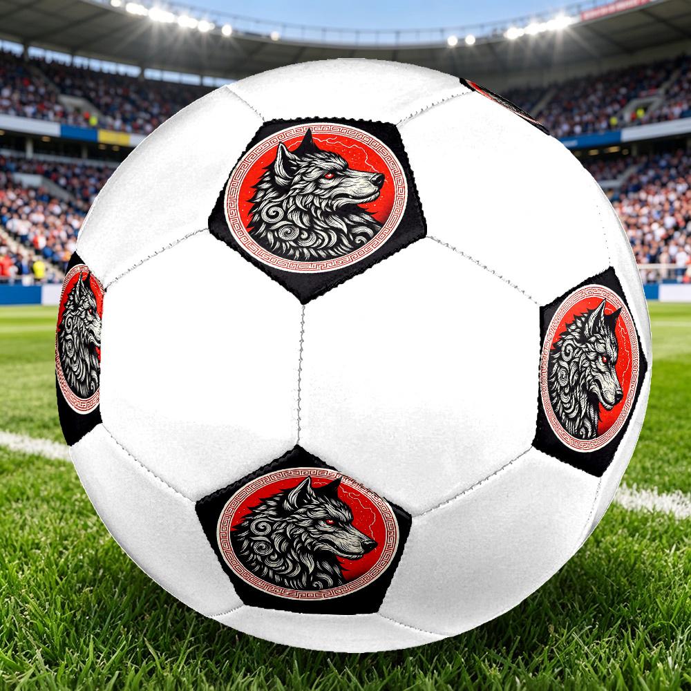 1PC Wolf Spirit Emblem Soccer Ball Size 5 Football Machine Sewn Indoor/Outdoor Universal Football W1