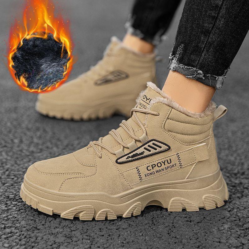 

Men s Boots Winter New Plush Thick Warm Men Ankle Boots High-top Platform Men s Snow Boot Concise Comfort Outdoor Winter Boots 39