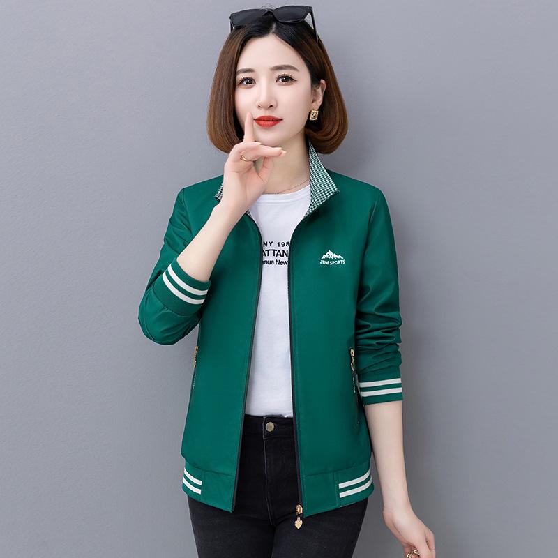 Women's Spring & Autumn 2025 Stylish Stand Collar Double-Sided Cardigan Coat for Middle-Aged Mothers