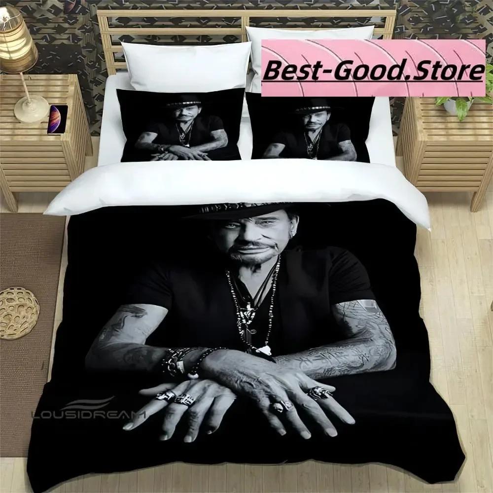 3D Print Rock Star Johnny Hallyday Bedding Set Boys Girls Twin Queen King Size Duvet Cover Pillowcase Bed boys Adult Bedroom