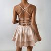 Women's Fashionable Sexy Strapless Strapless Backless Solid Color Dress