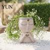 Cute Gardening Gifts for Women Face Planter Pot, Resin Head Vase Succulents Flowers, Decorative Flower Hanging Plant Display Pot Unique Indoor Bedroom