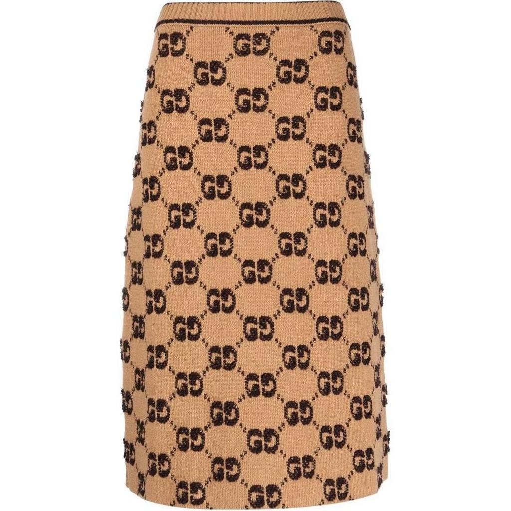 GUCCI Gg Jacquard A-Line Knit Skirt 713301-XKCNA-2668