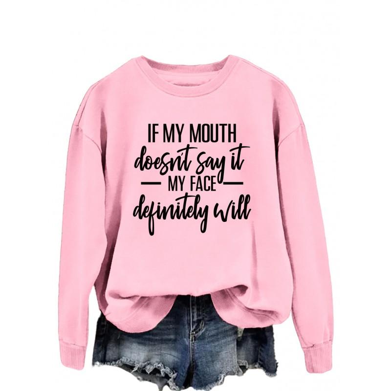 Oversized Womens Hoodie Loose Fit Cotton Blend Streetwear Long Sleeve Sweatshirt With Graphic Print