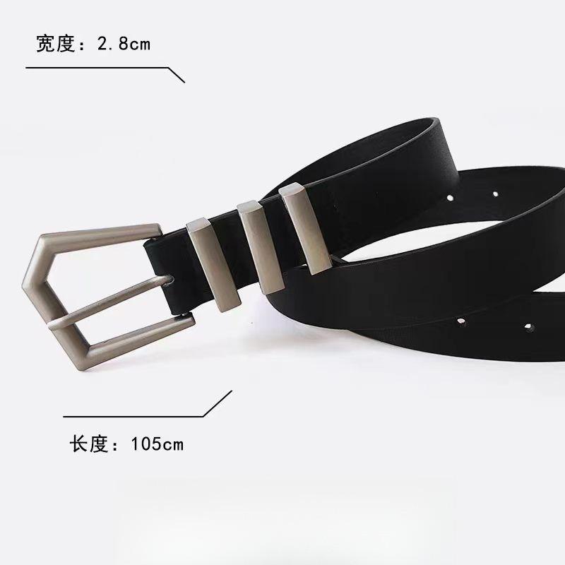 Belt Modern Black With Sophisticated Metal Buckle For Trendy Fashion Everyday