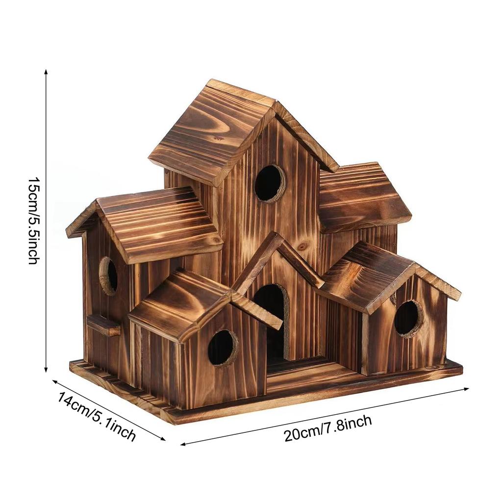Outdoor Wooden Bird House Feeder Hanging Decor Countryside Nesting Box Birdfeeder