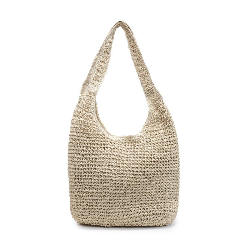 2025 summer beach bag woven bag vacation vegetable basket woven bag large capacity shoulder bag portable straw bag