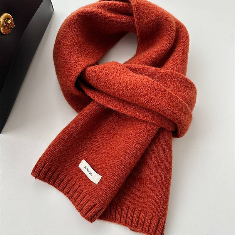 Scarf For Men And Women Solid Color Design Knit Winter Accessory
