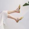 6374-17 Baotou Cool Slippers Women's 2025 Super Fire Sandals Without Heel Fashion Half Drag Women's Outer Wear