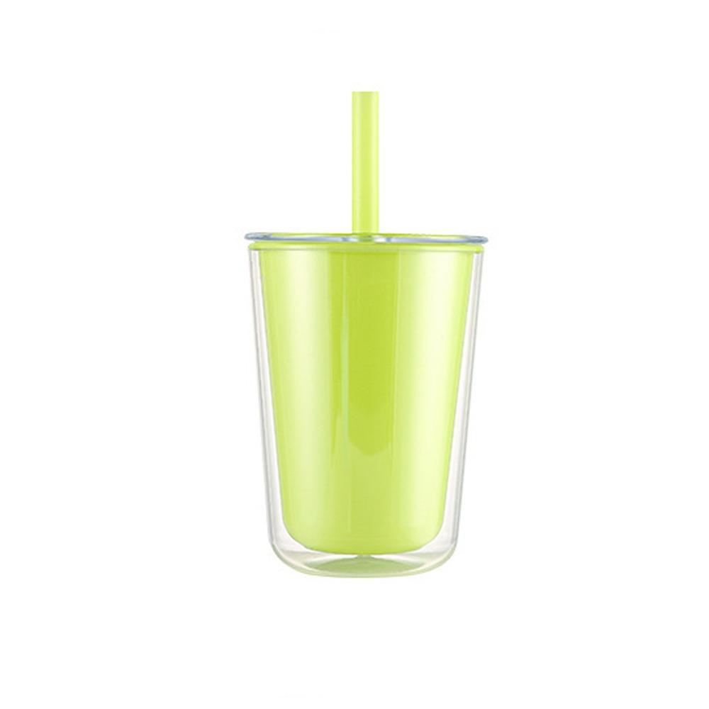 Large Capacity Plastic Water Bottle Sealed Milk Tea Cup Durable Double-layer Straw Cup  Summer