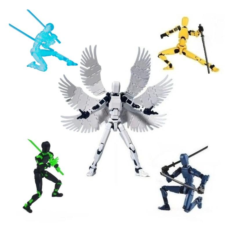 Diy Multi-Joint Adjustable 3D Stress-Relief Night-Light Building Block Set With 6 Wings Angel Table Decor – Perfect Holiday Gift