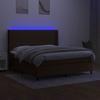 VidaXL Slat Bed Base with Mattress and LED, Upholstered Bed, Double Bed, Adult Bed for Interior Bedroom, 3138488