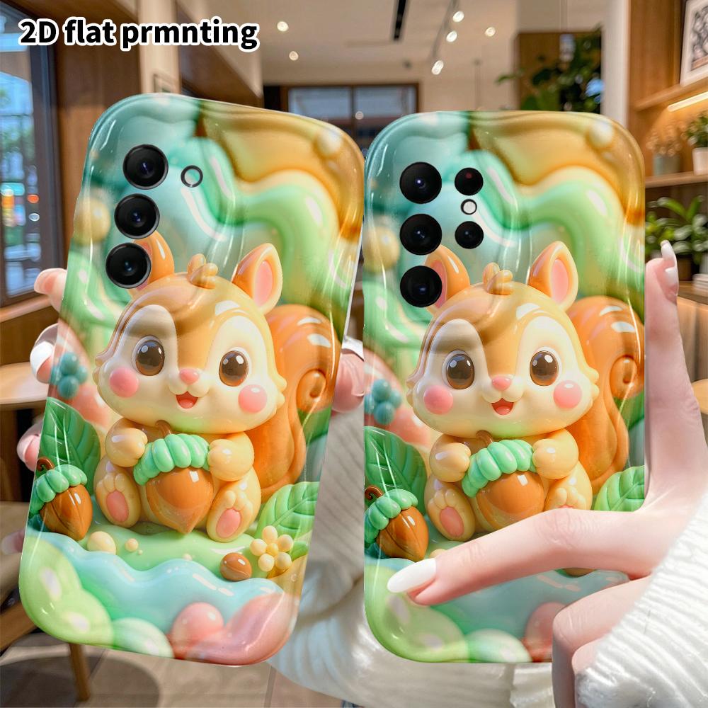 Phone Case: 2D flat, suitable for Samsung Galaxy A34 A35 M05 M06 S20 S22 S21 FE Plus 5G protective case, little squirrel, perfect Christmas and Hallow