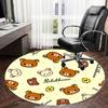1pc Rilakkuma Pattern Cute Animals Round carpet, Made of Polyester,Perfect for Decorating Office Chairs, Living Rooms,Vibrant Decorative Rug