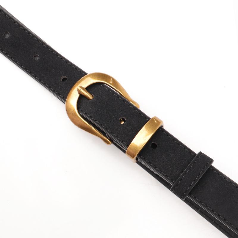 New Retro Versatile Women's Belt, Fashionable Simple Reverse Velvet Imitation Leather Belt for Women with High-end Decorative Belt